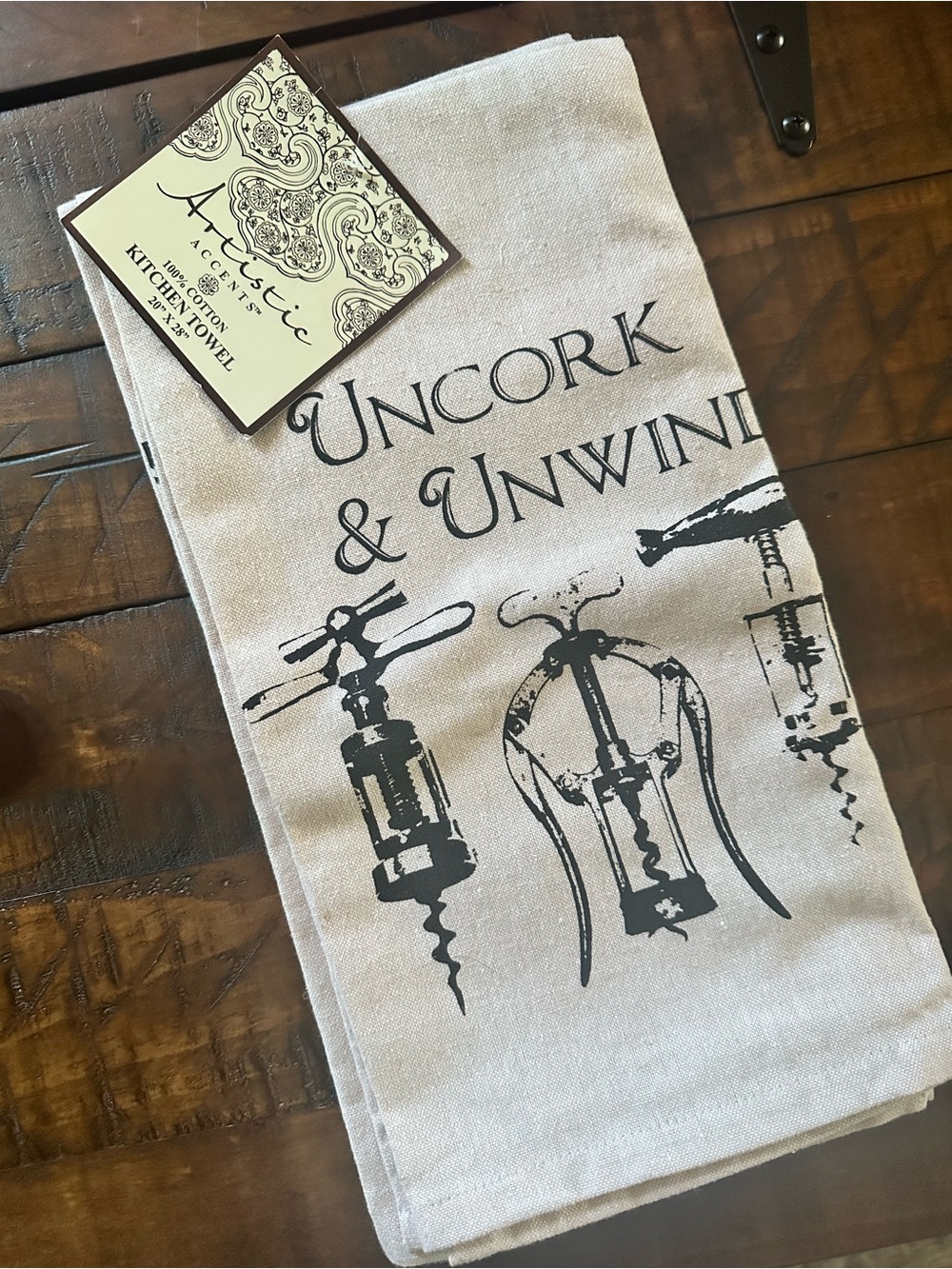 Kitchen towel set corkscrew wine theme NWT
